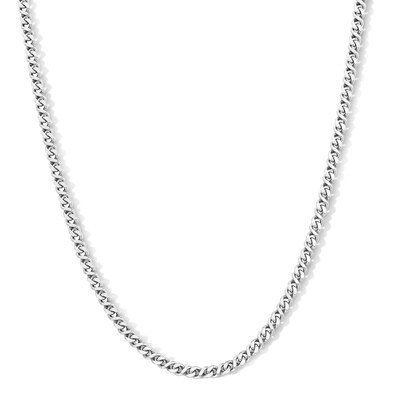 Solid Sterling Silver Flat Miami Cuban Curb Chain - 20"