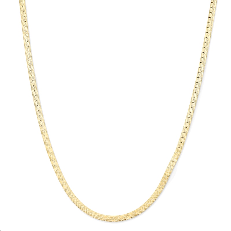 10K Yellow Gold Bonded Patterned Herringbone Chain - 18"