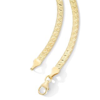 10K Yellow Gold Bonded Patterned Herringbone Chain - 18"