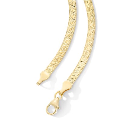 10K Yellow Gold Bonded Patterned Herringbone Chain - 18"