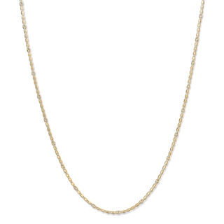 10K Solid Gold Alternating Valentino Chain Necklace - 18"