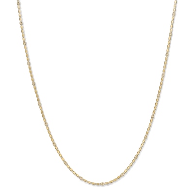 10K Solid Gold Alternating Valentino Chain Necklace - 18"
