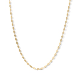 10K Solid Gold Mirror Oval Chain - 18"