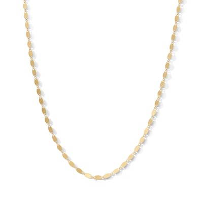 10K Solid Gold Mirror Oval Chain - 18"