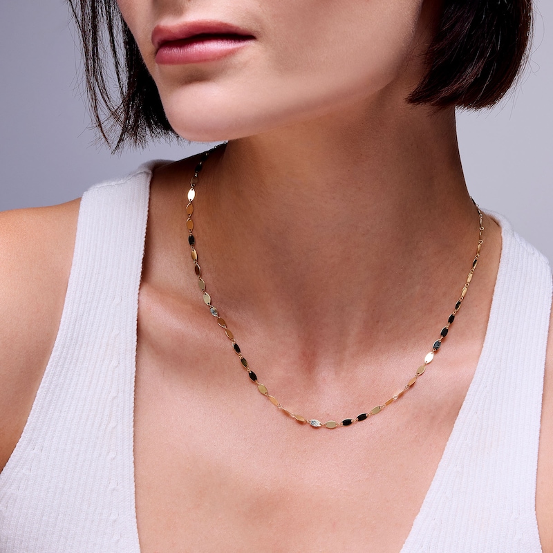 Main Image 2 of 10K Solid Gold Mirror Oval Chain - 18"