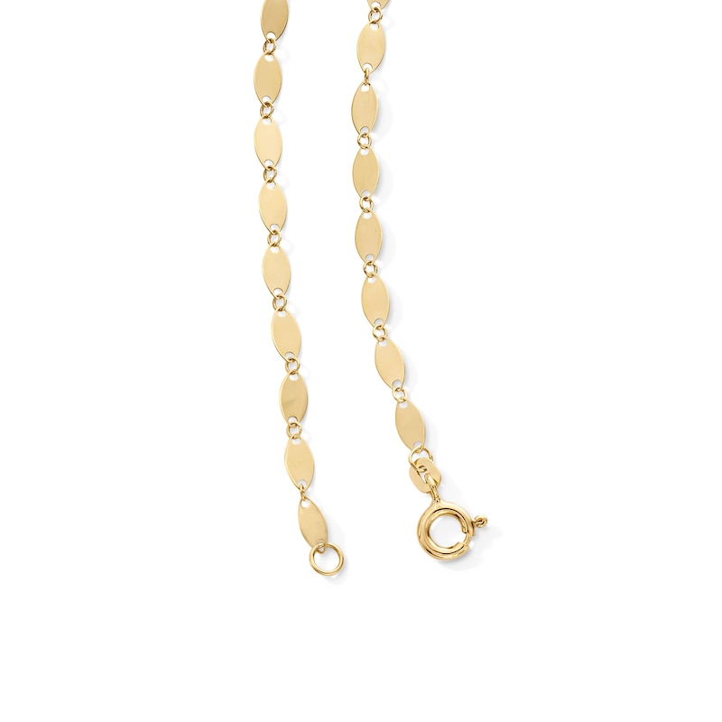 Main Image 2 of 10K Solid Gold Mirror Oval Chain - 18"