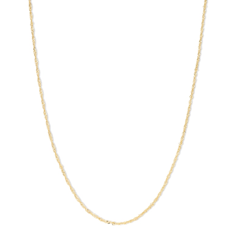 10K Yellow Gold Bonded Twist Singapore Chain - 18"
