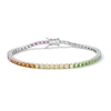 Thumbnail Image 1 of Sterling Silver CZ Multi-Color Tennis Bracelet - 7.5"