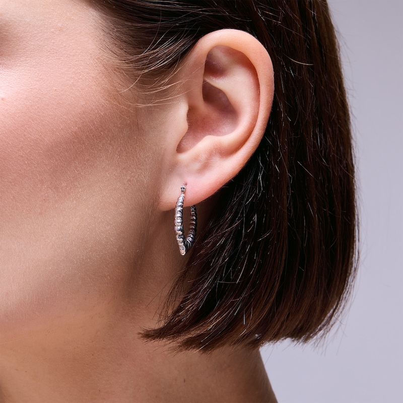 Main Image 2 of Sterling Silver Multi Heart Hoops