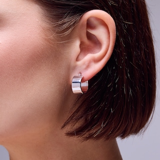 Sterling Silver Wide Hoops