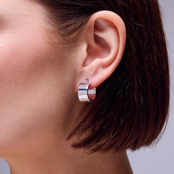 Sterling Silver Wide Hoops