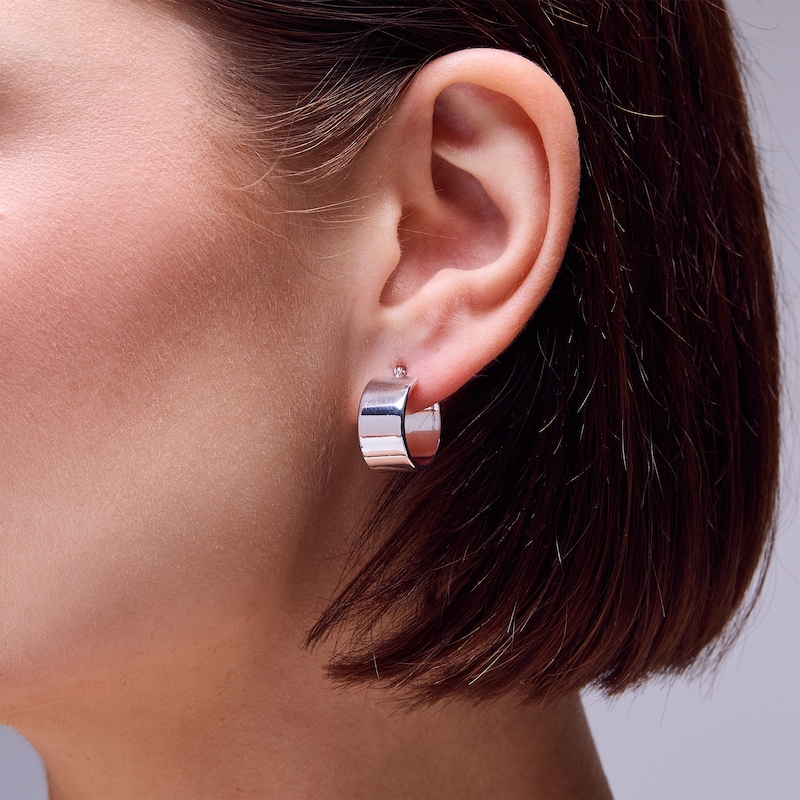 Main Image 2 of Sterling Silver Wide Hoops