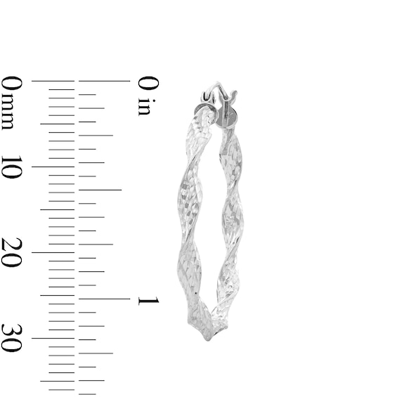 Sterling Silver Diamond-Cut Twist Hoops