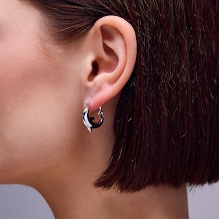 Sterling Silver Dolphin Hoops