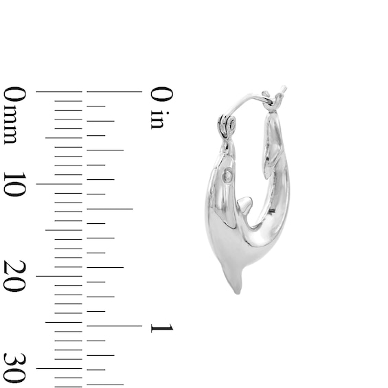 Sterling Silver Dolphin Hoops