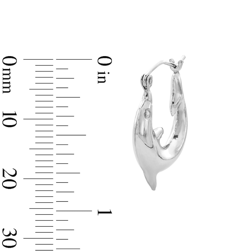 Main Image 3 of Sterling Silver Dolphin Hoops