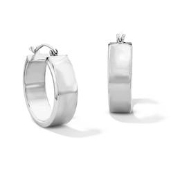 Sterling Silver Polished Wide Hoops