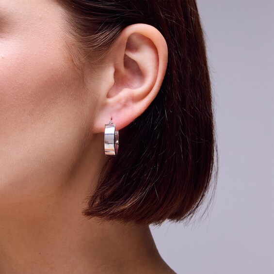 Sterling Silver Polished Wide Hoops