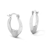 Sterling Silver Satin Heart Hoops