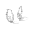 Thumbnail Image 1 of Hollow Sterling Silver Claddagh Hoop Earrings