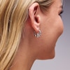 Thumbnail Image 2 of Hollow Sterling Silver Claddagh Hoop Earrings