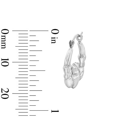 Hollow Sterling Silver Claddagh Hoops