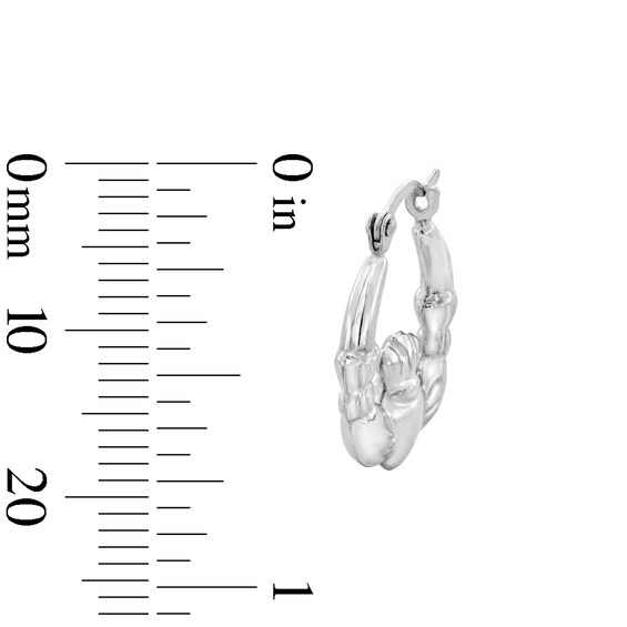 Hollow Sterling Silver Claddagh Hoops