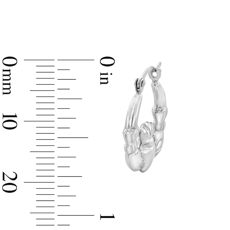 Main Image 3 of Hollow Sterling Silver Claddagh Hoop Earrings