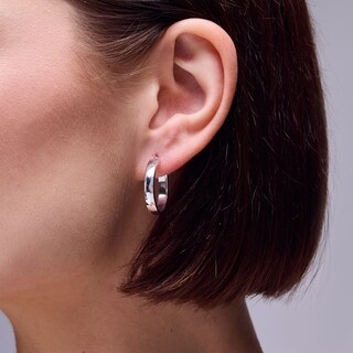 Sterling Silver Hollow Hoops
