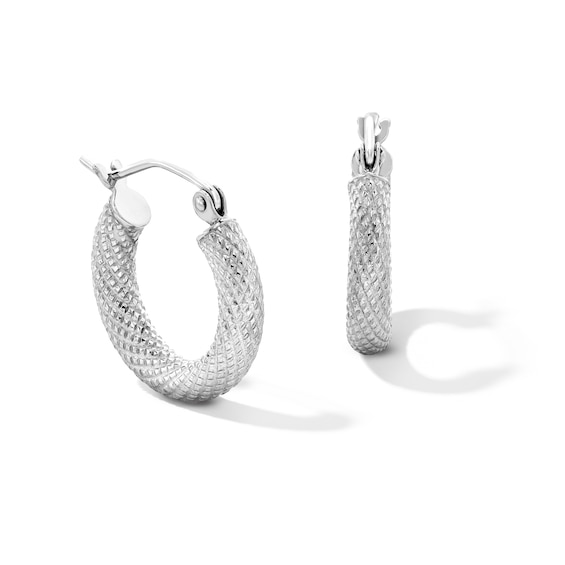 Sterling Silver Textured Hoops