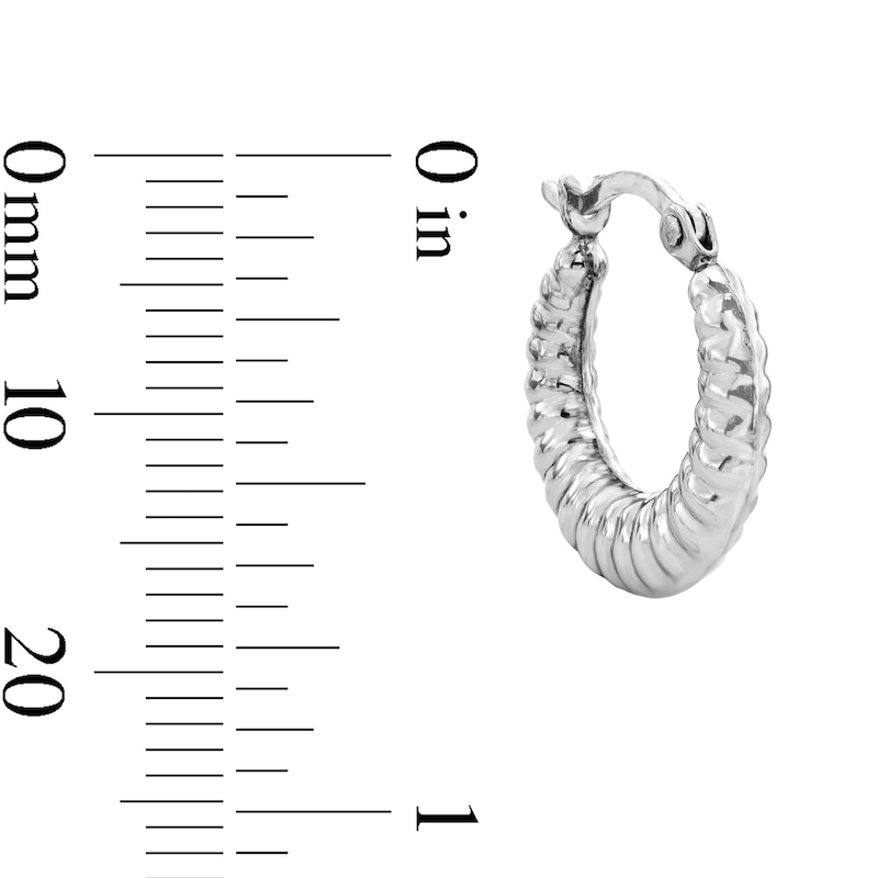 Main Image 3 of Sterling Silver Stamped Hoops