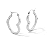 Thumbnail Image 1 of Sterling Silver Tilted Heart Shaped Hoops