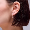 Thumbnail Image 2 of Sterling Silver Tilted Heart Shaped Hoops