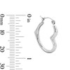 Thumbnail Image 3 of Sterling Silver Tilted Heart Shaped Hoops