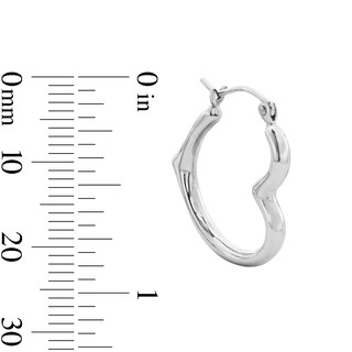 Sterling Silver Tilted Heart Shaped Hoops