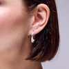 Thumbnail Image 2 of Sterling Silver Diamond-Cut Oval Hoops
