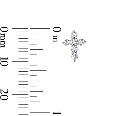 Sterling Silver CZ Cross Studs