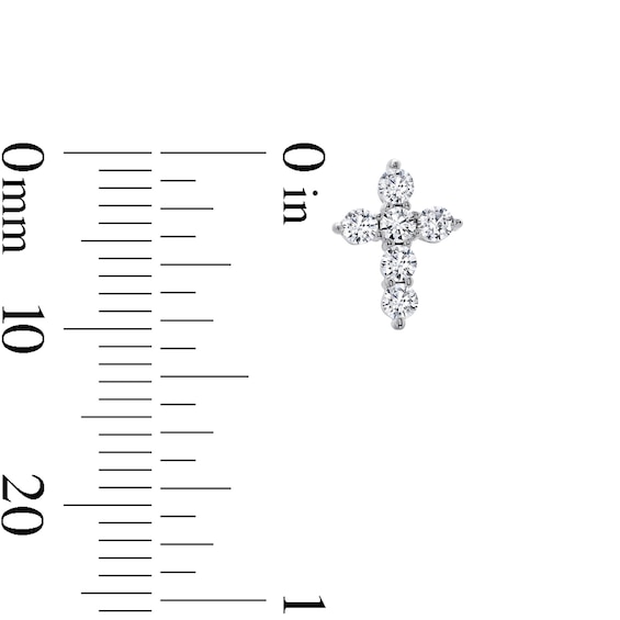 Sterling Silver CZ Cross Studs