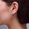 Sterling Silver Twisted Hinged Hoops