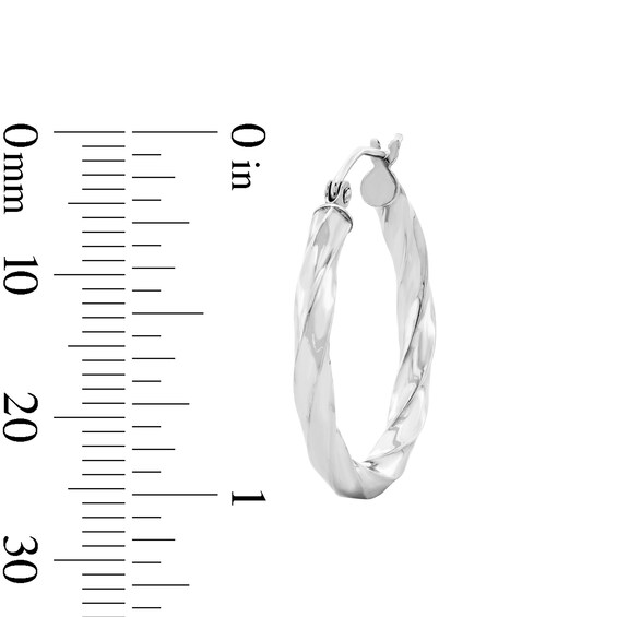 Sterling Silver Twisted Hinged Hoops
