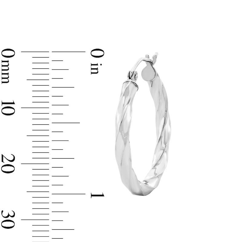 Sterling Silver Twisted Hinged Hoops