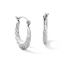 Thumbnail Image 1 of Sterling Silver Scalloped Hinged Hoops