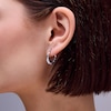Thumbnail Image 2 of Sterling Silver Scalloped Hinged Hoops