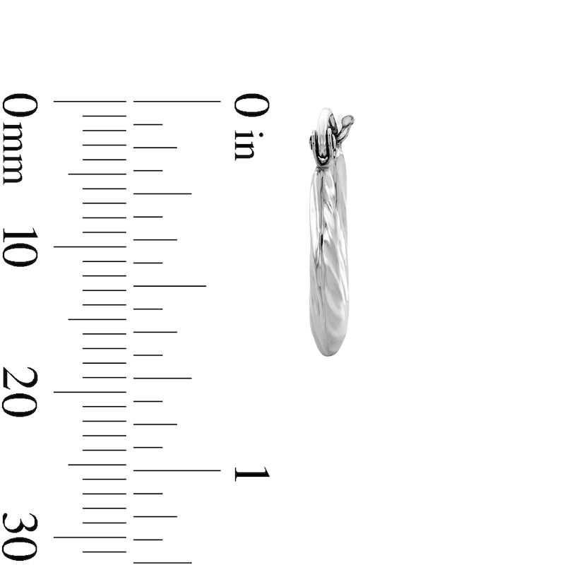 Main Image 3 of Sterling Silver Scalloped Hinged Hoops