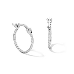 Sterling Silver Twist Tube Hoops