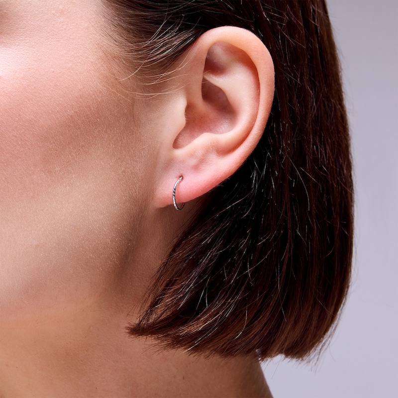 Main Image 2 of Sterling Silver Twist Tube Hoops