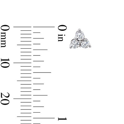 Sterling Silver CZ Tri Stone Cluster Studs