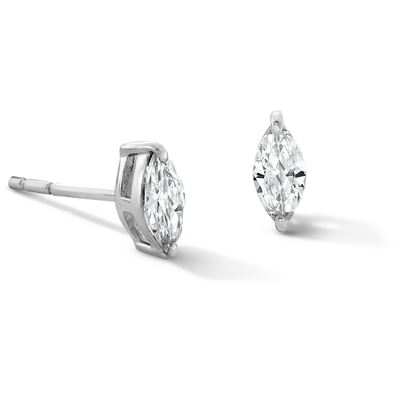Sterling Silver CZ Marquise Studs
