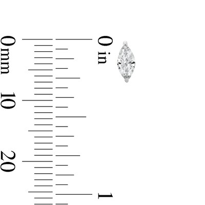 Sterling Silver CZ Marquise Studs