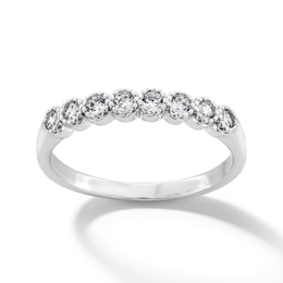 Solid Sterling Silver CZ Bezel Ring - Size 7